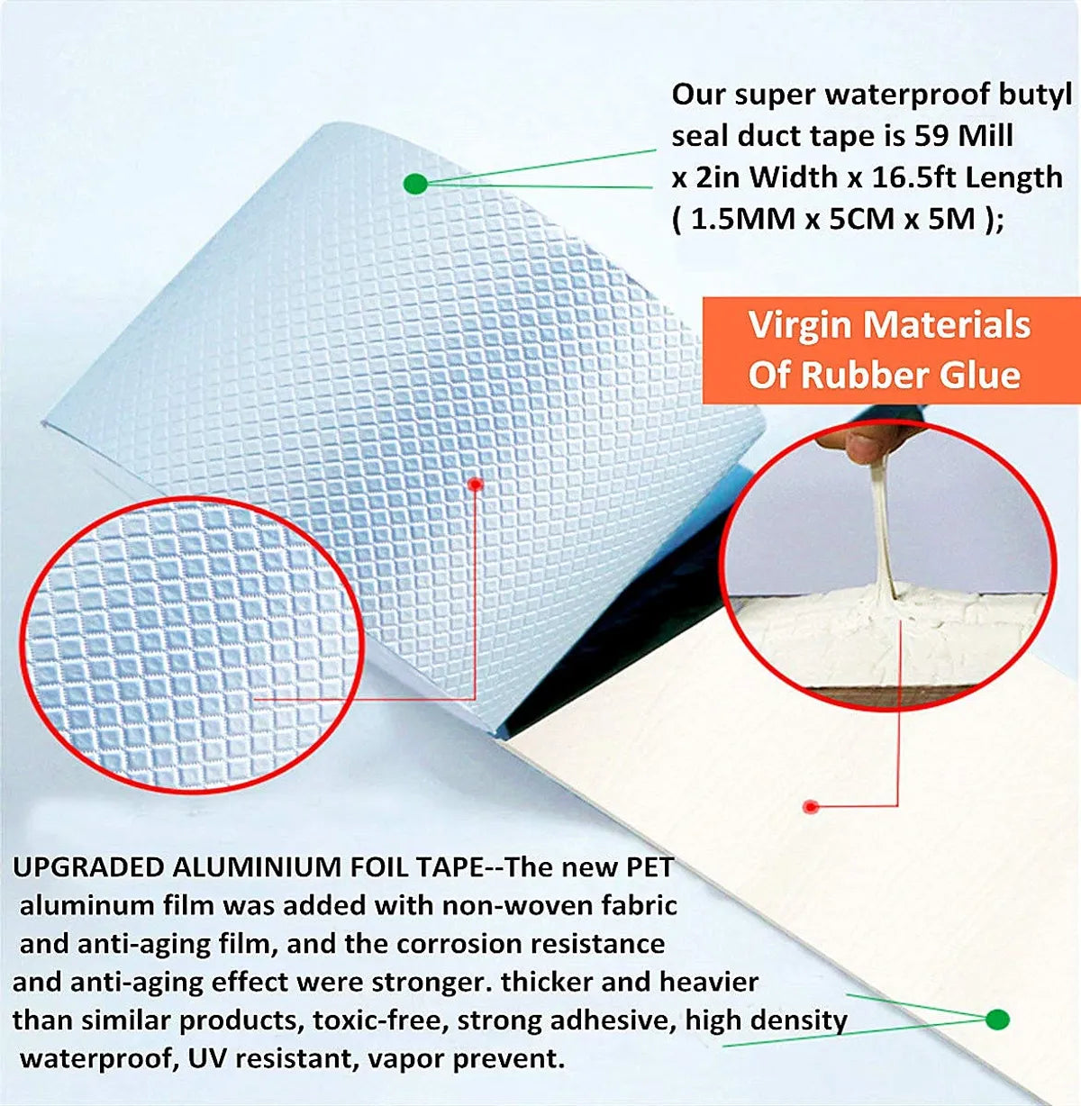 Aluminium Foil Tape Waterproof Adhesive Tape (Pack of 2)