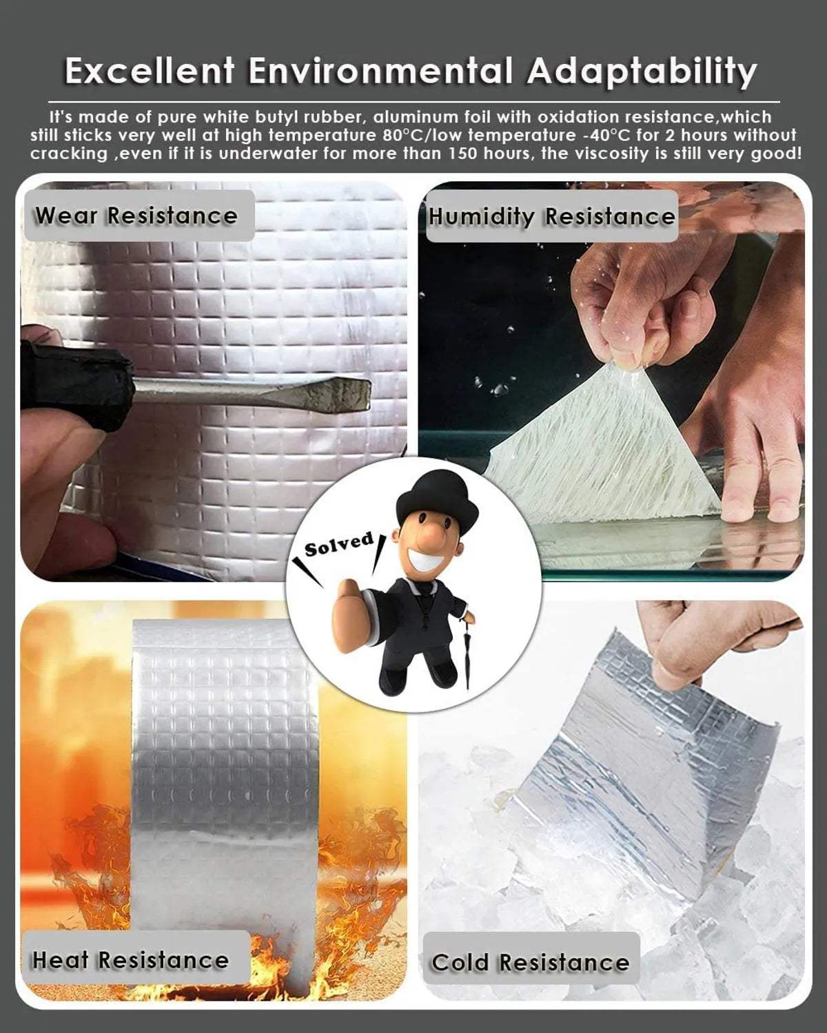 Aluminium Foil Tape Waterproof Adhesive Tape (Pack of 2)
